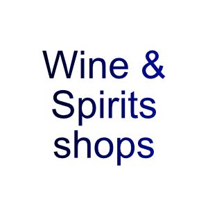 Wine & spirits shops (e.g., Majestic Wine, Bargain Booze, off-licences)